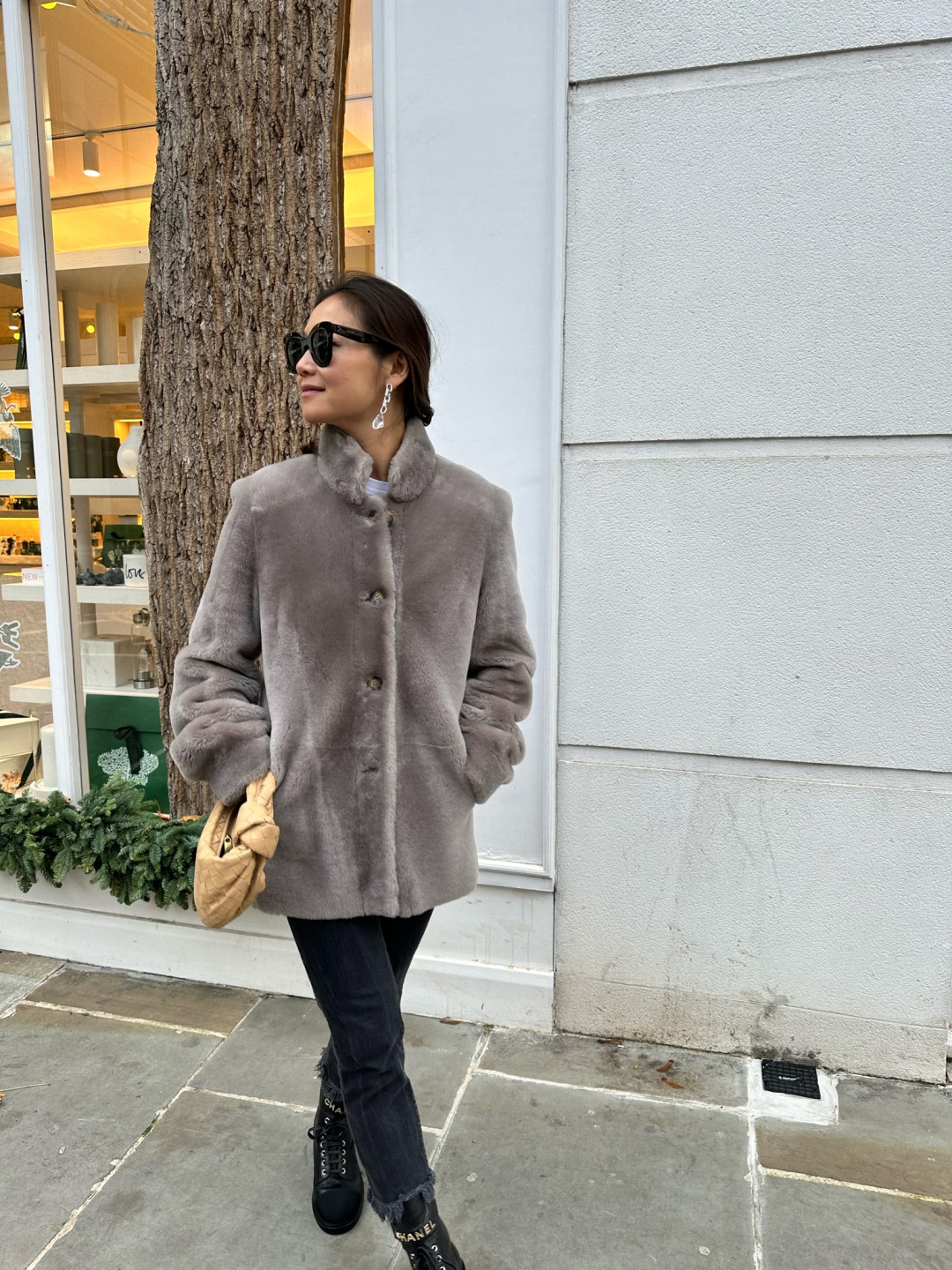 Nola Mid-Length Shearling Coat by  on curated-crowd.com