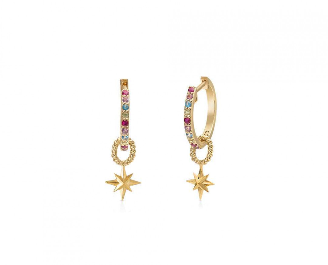 Rainbow Hoops with Detachable Star Charms by  on curated-crowd.com