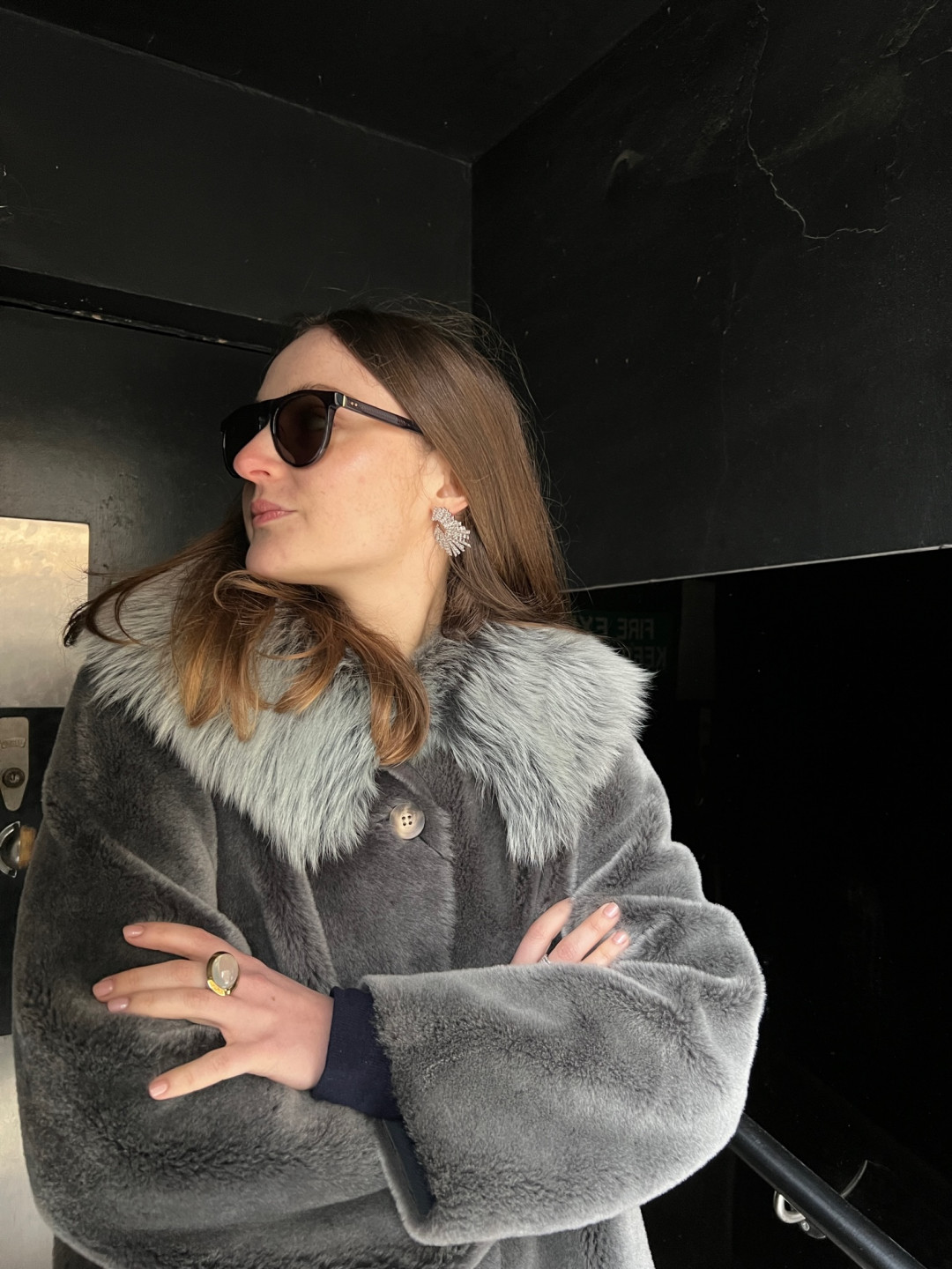 Claudia Shearling Coat by  on curated-crowd.com
