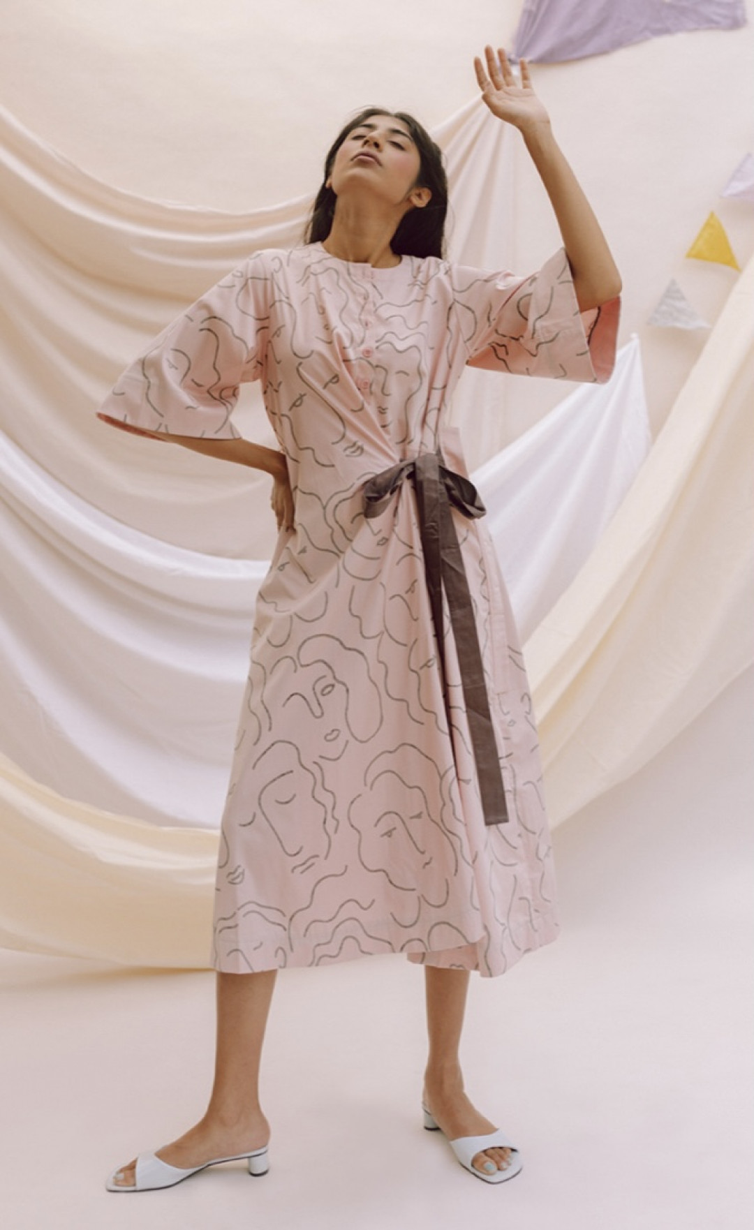 Carol Midi Cotton Satin Dress by  on curated-crowd.com