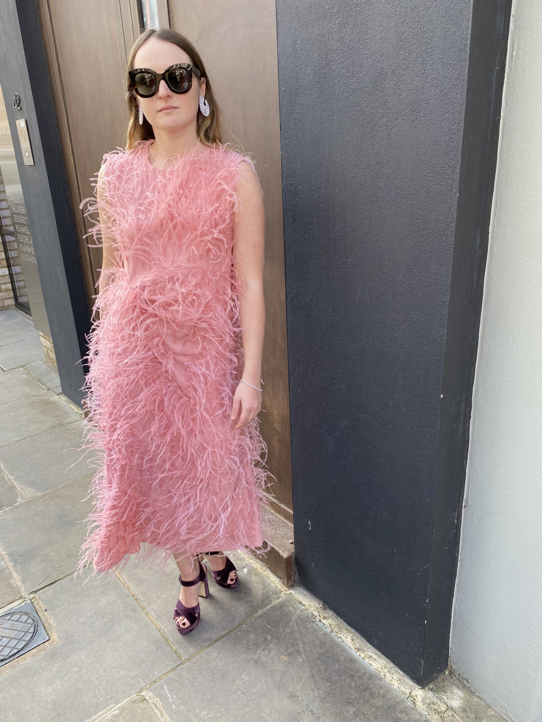 Sleeveless Feather Dress by  on curated-crowd.com