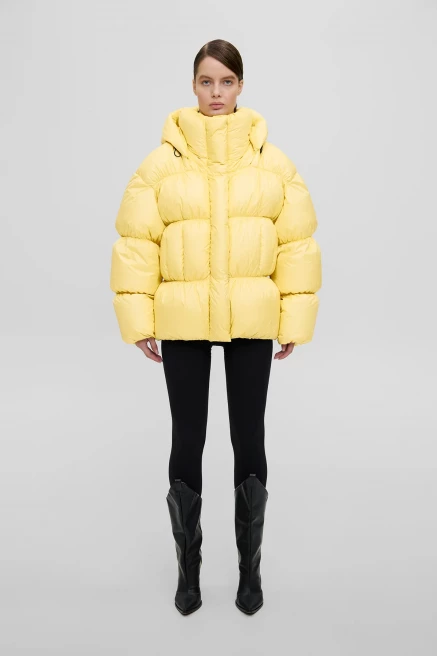 Marshmallow Jacket in Yellow by THE WARM on curated-crowd.com
