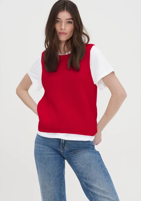 Ribbed Cashmere Tank in Postbox Red by LOOP Cashmere on curated-crowd.com