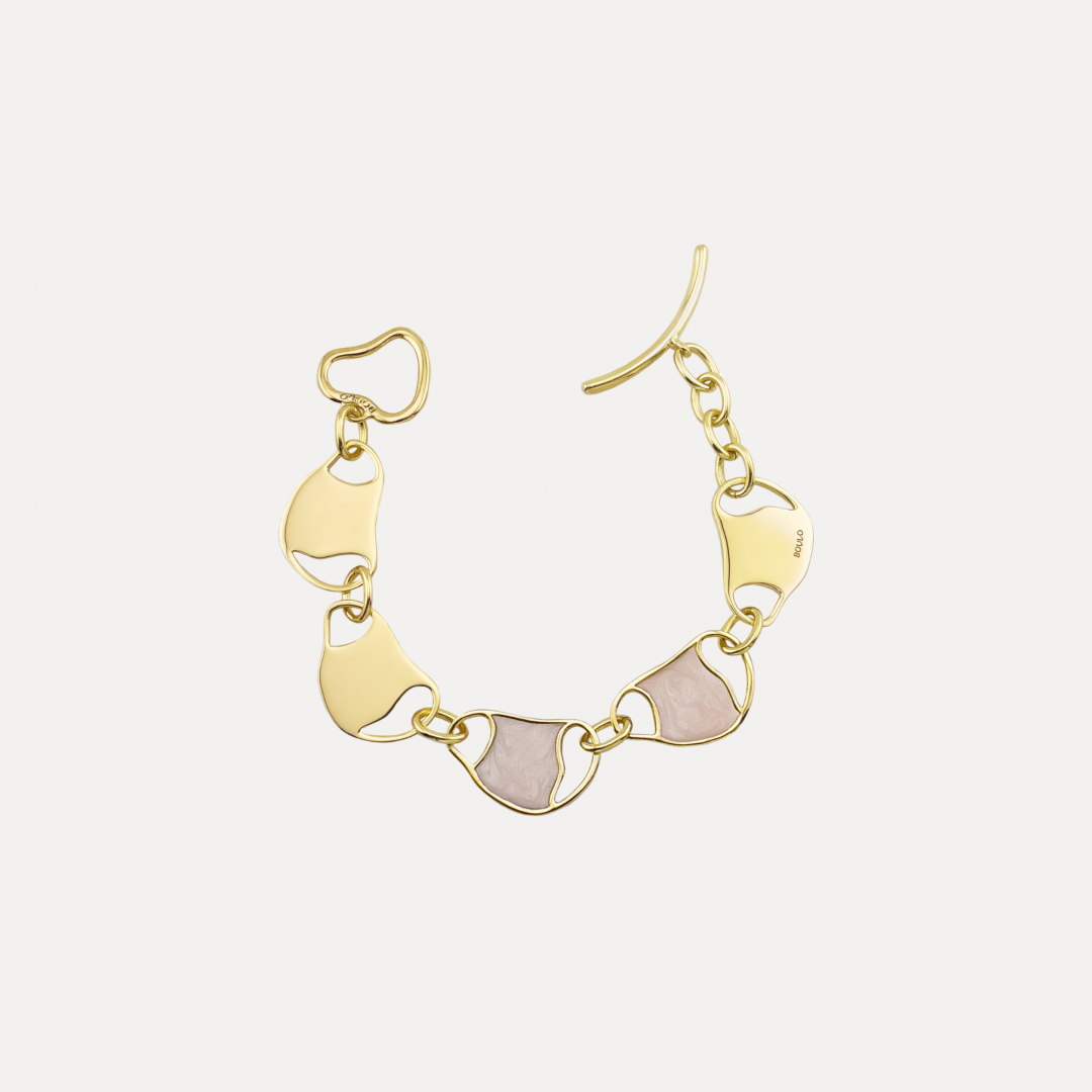 Camille Duo Bracelet with Mother of Pearl and Yellow by BOULO on curated-crowd.com