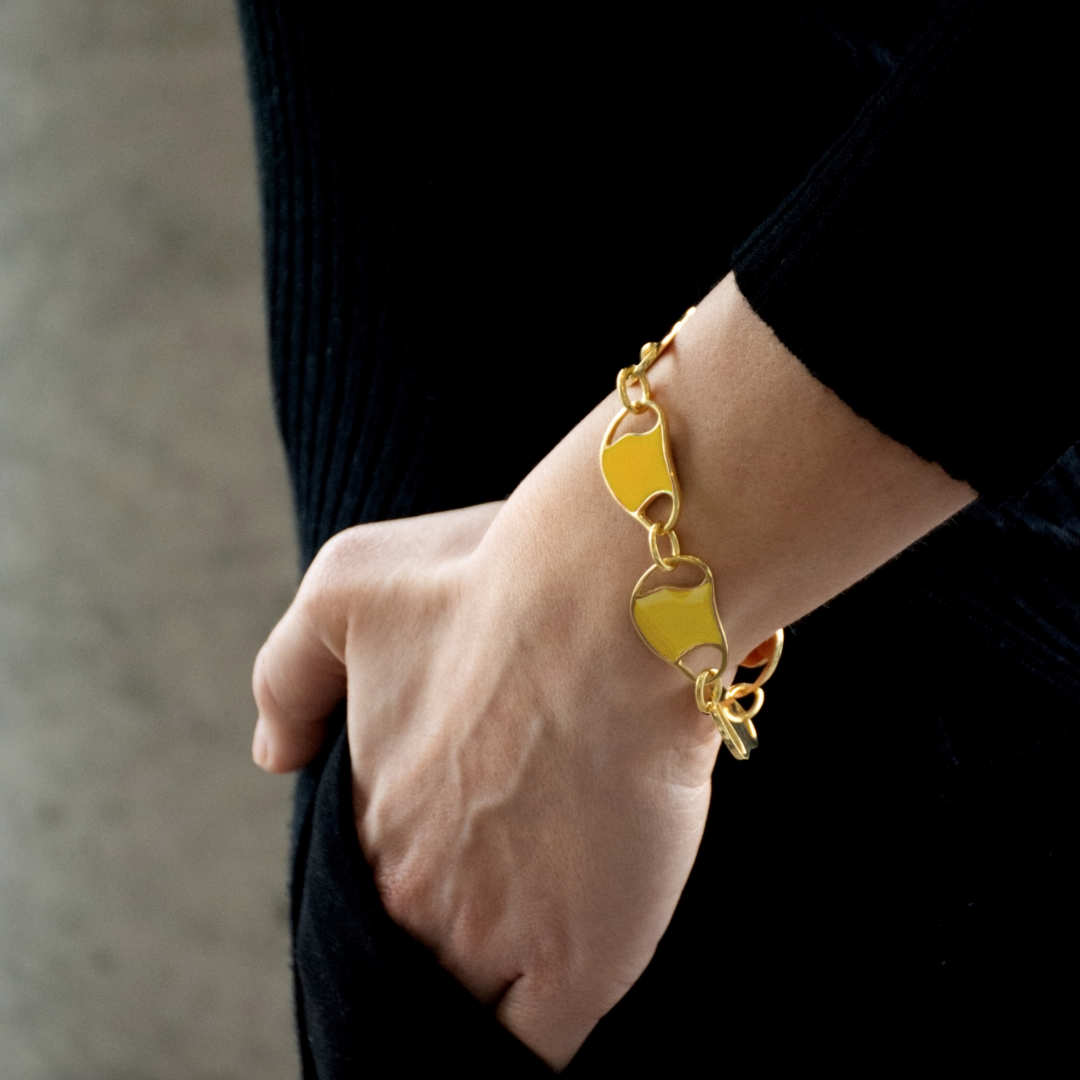 Camille Duo Bracelet with Mother of Pearl and Yellow by BOULO on curated-crowd.com