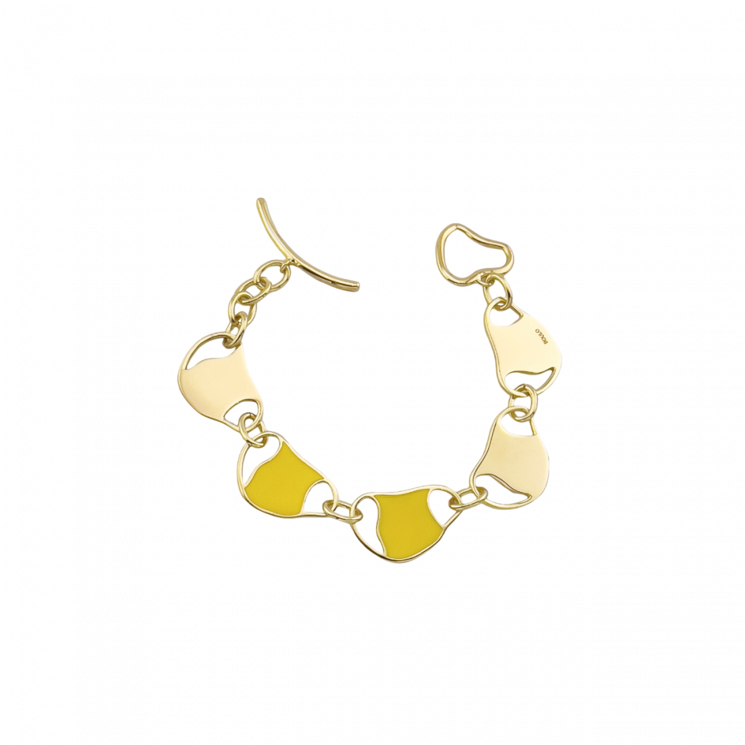 Camille Duo Bracelet with Mother of Pearl and Yellow by BOULO on curated-crowd.com