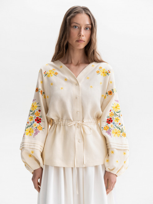 Light Linen Embroidered shirt 'Budzhak' by Etnodim on curated-crowd.com