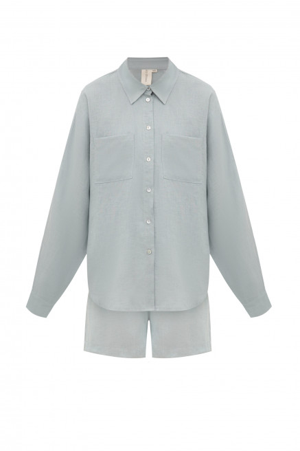 Havana Grey Blue Linen Set by AG Studio on curated-crowd.com