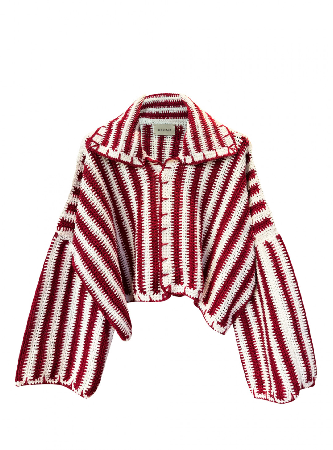Daria Jacket Burgundy/White by Jessica K on curated-crowd.com