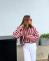 Daria Jacket Burgundy/White by Jessica K on curated-crowd.com