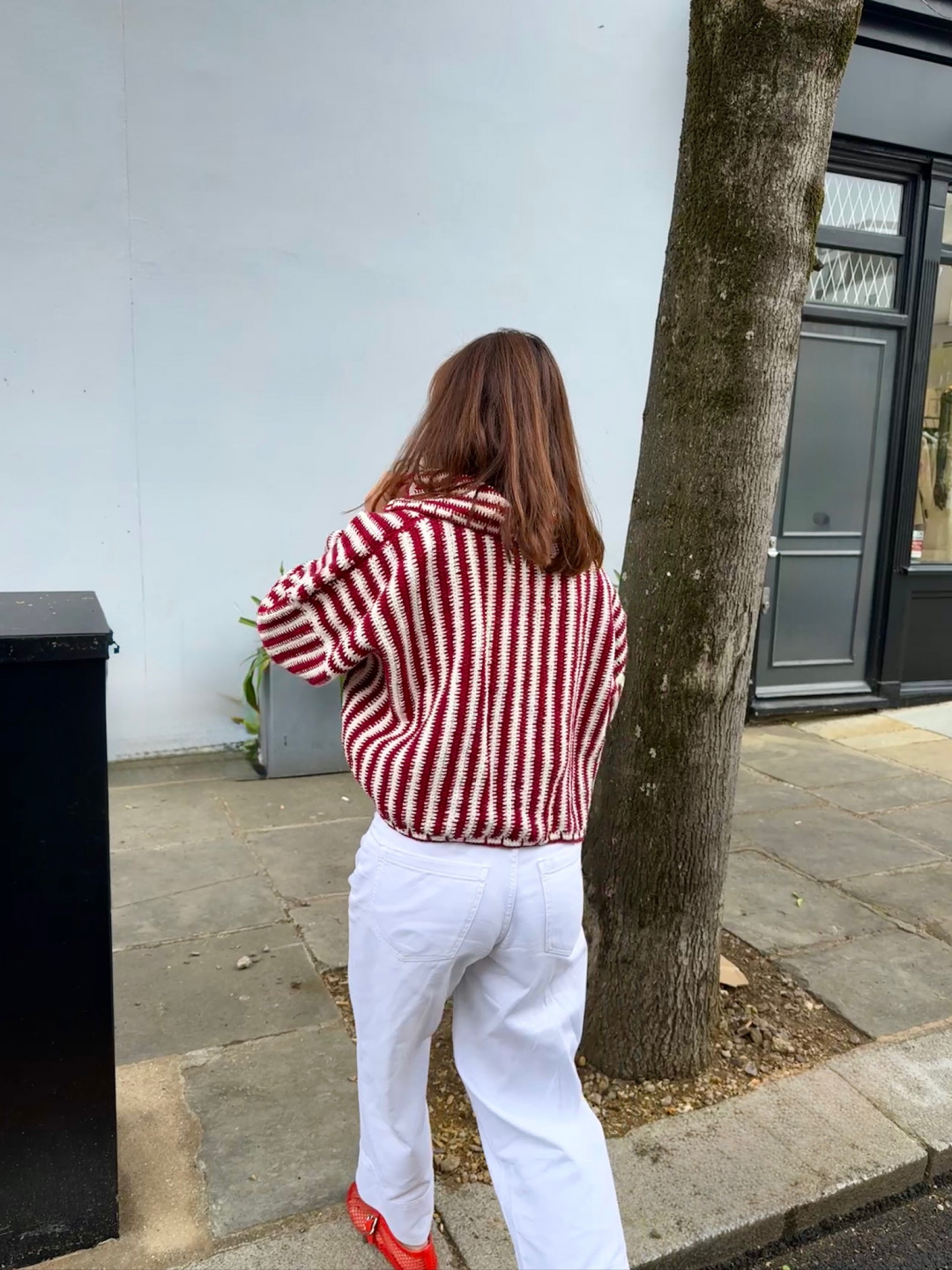 Daria Jacket Burgundy/White by Jessica K on curated-crowd.com