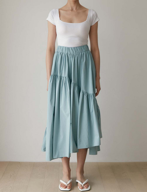 Layla Tiered Side Slit Skirt by FAYRI on curated-crowd.com