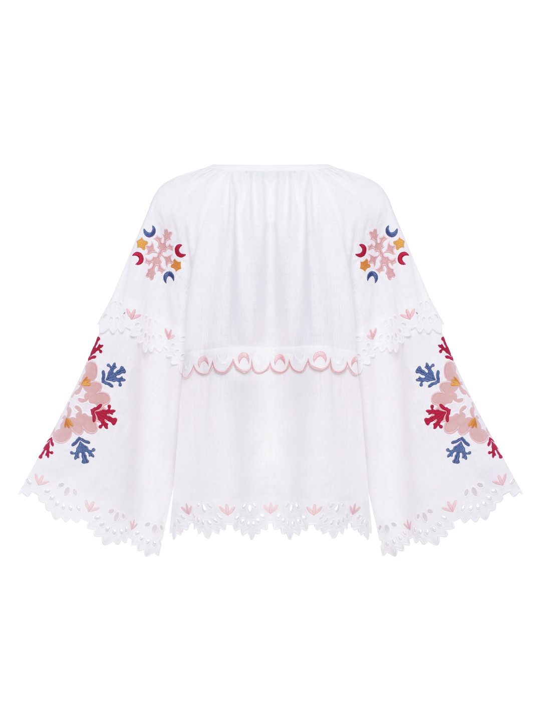 White Embroidered "Horytsvit" Blouse by Etnodim on curated-crowd.com