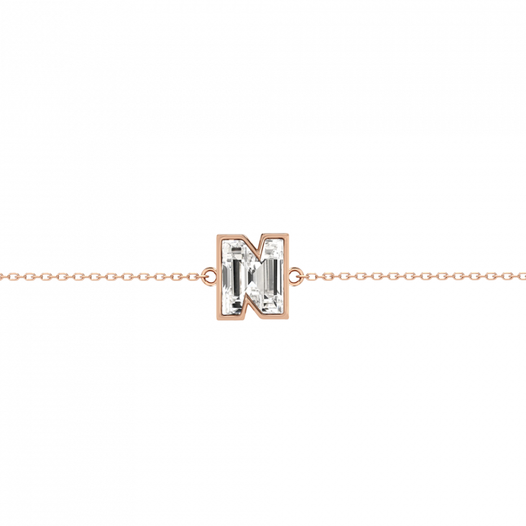 Alphabet Diamond Rose Gold Bracelet by MOH on curated-crowd.com