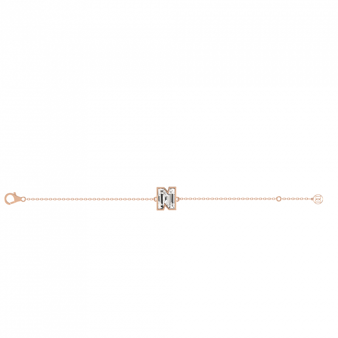 Alphabet Diamond Rose Gold Bracelet by MOH on curated-crowd.com