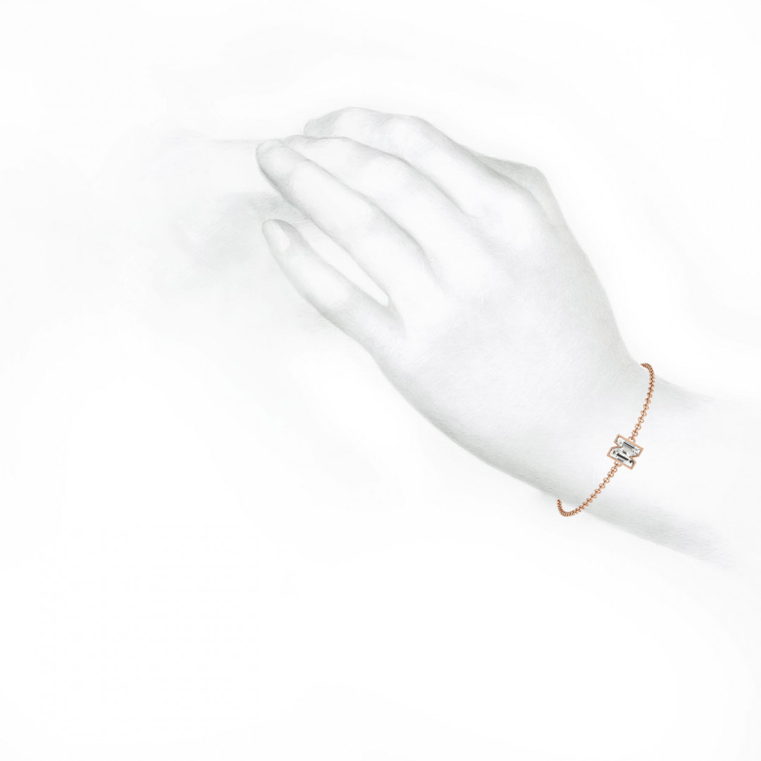 Alphabet Diamond Rose Gold Bracelet by MOH on curated-crowd.com