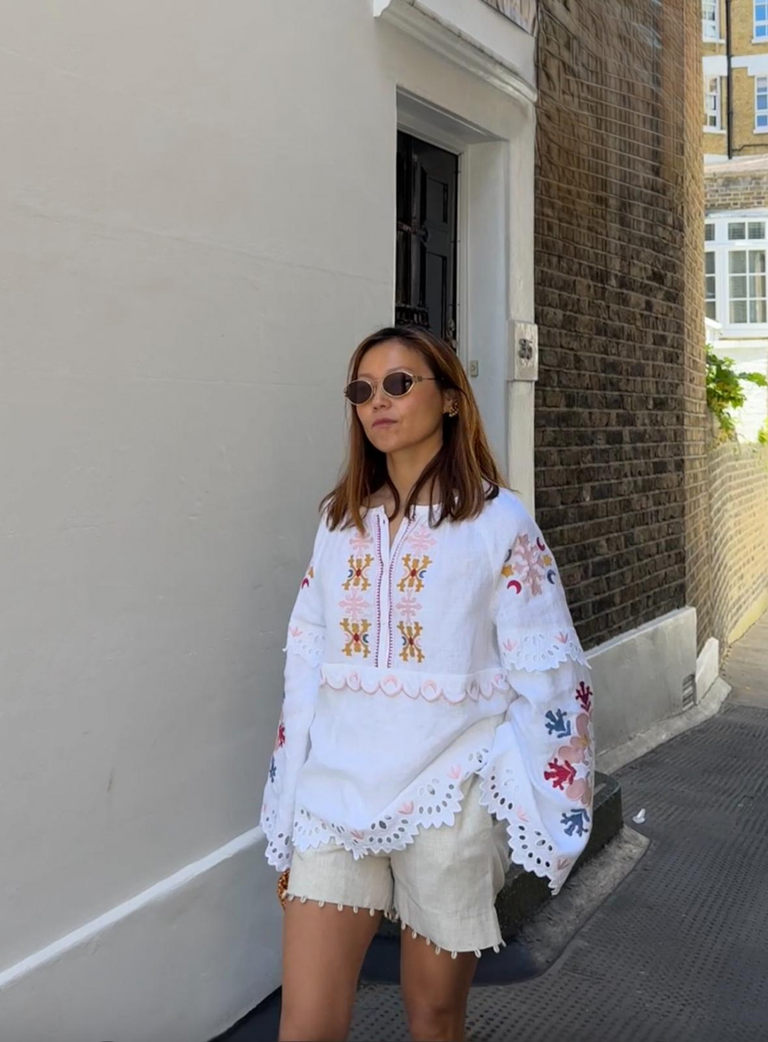 White Embroidered "Horytsvit" Blouse by Etnodim on curated-crowd.com