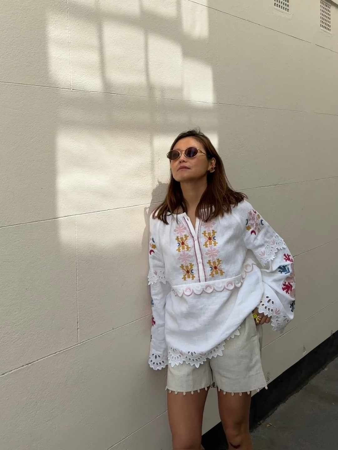 White Embroidered "Horytsvit" Blouse by Etnodim on curated-crowd.com