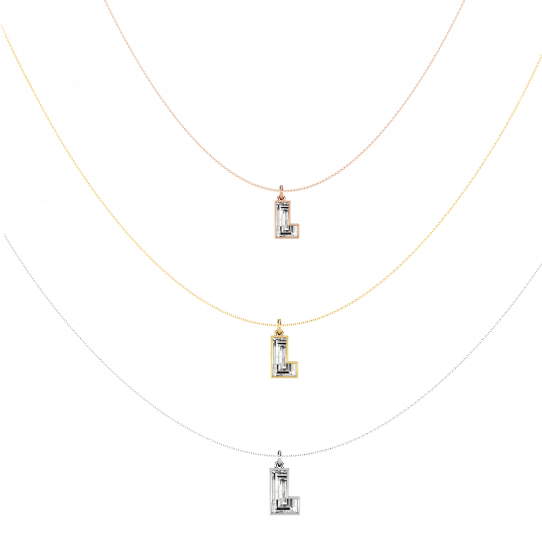 Alphabet Diamond Rose Gold Pendant by MOH on curated-crowd.com