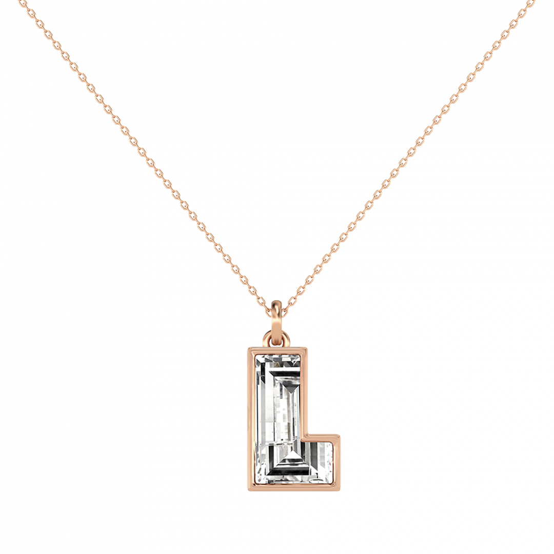 Alphabet Diamond Rose Gold Pendant by MOH on curated-crowd.com