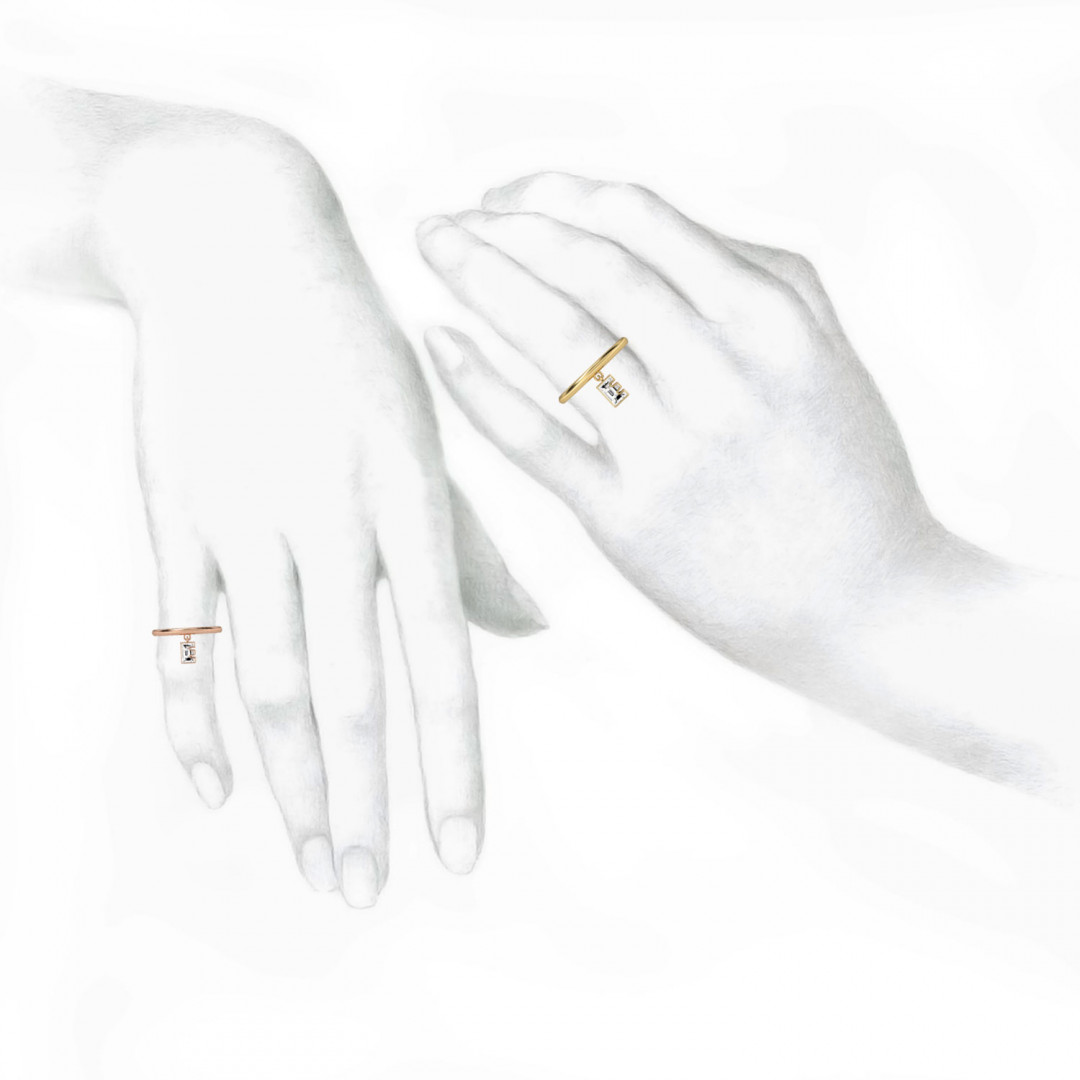Alphabet Diamond Drop Gold Ring by MOH on curated-crowd.com