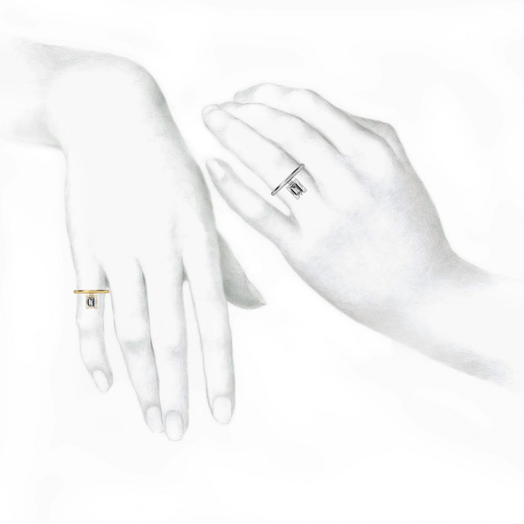 Alphabet Diamond Drop White Gold Ring by MOH on curated-crowd.com
