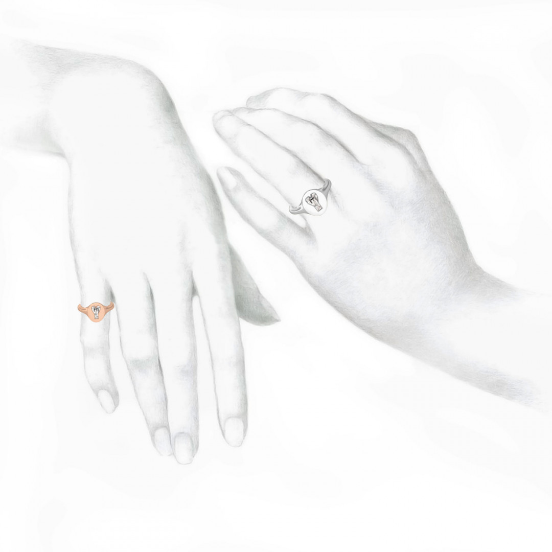 Alphabet Diamond Signet White Gold Ring by MOH on curated-crowd.com