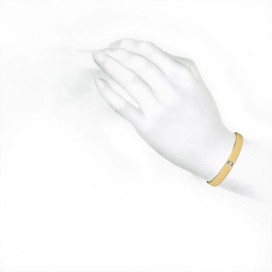 Alphabet Diamond Gold Bangle by MOH on curated-crowd.com