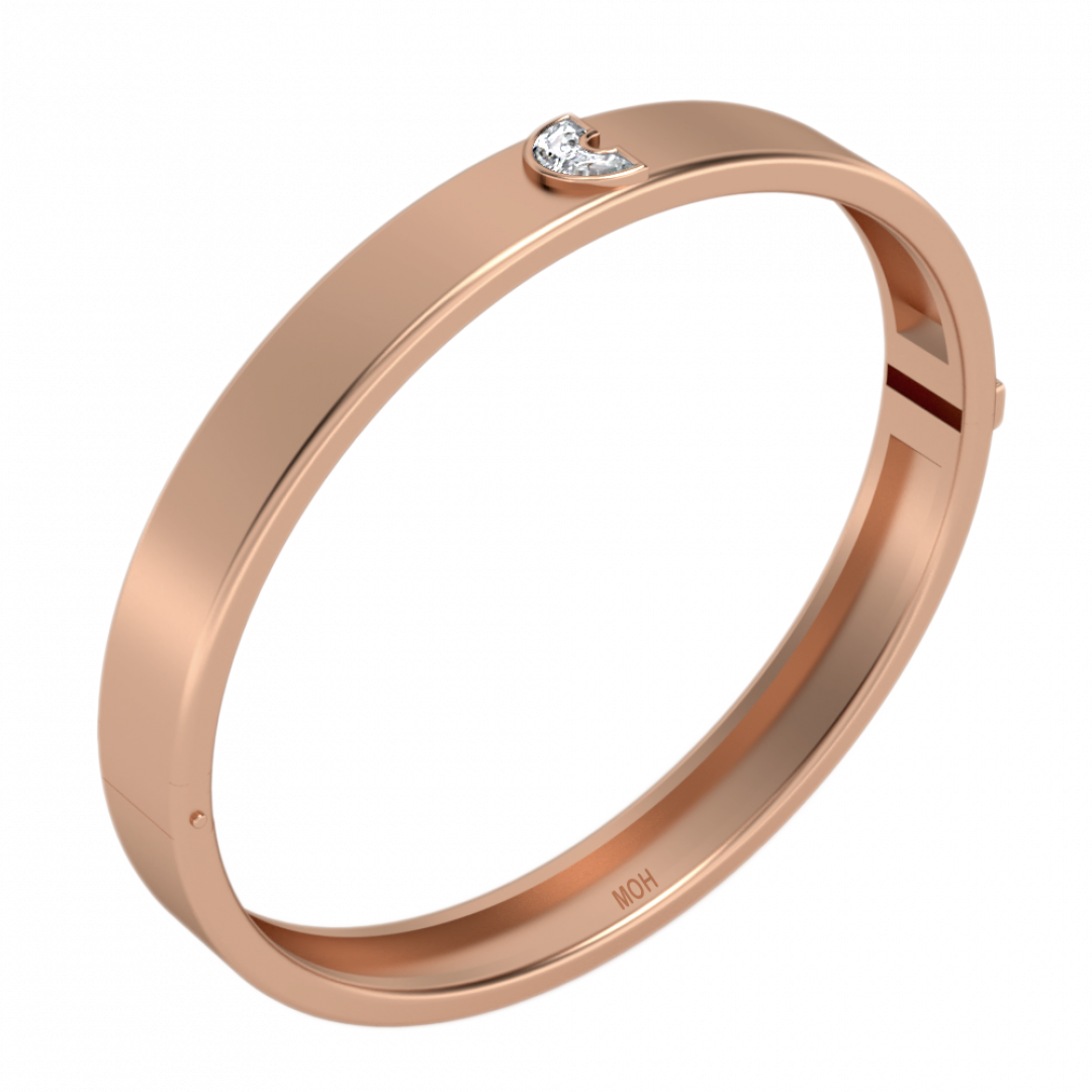 Alphabet Diamond Rose Gold Bangle by MOH on curated-crowd.com