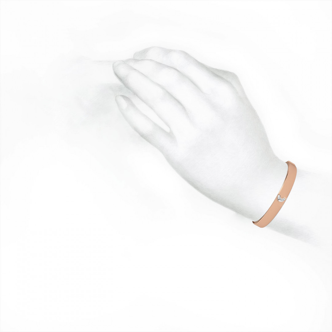Alphabet Diamond Rose Gold Bangle by MOH on curated-crowd.com