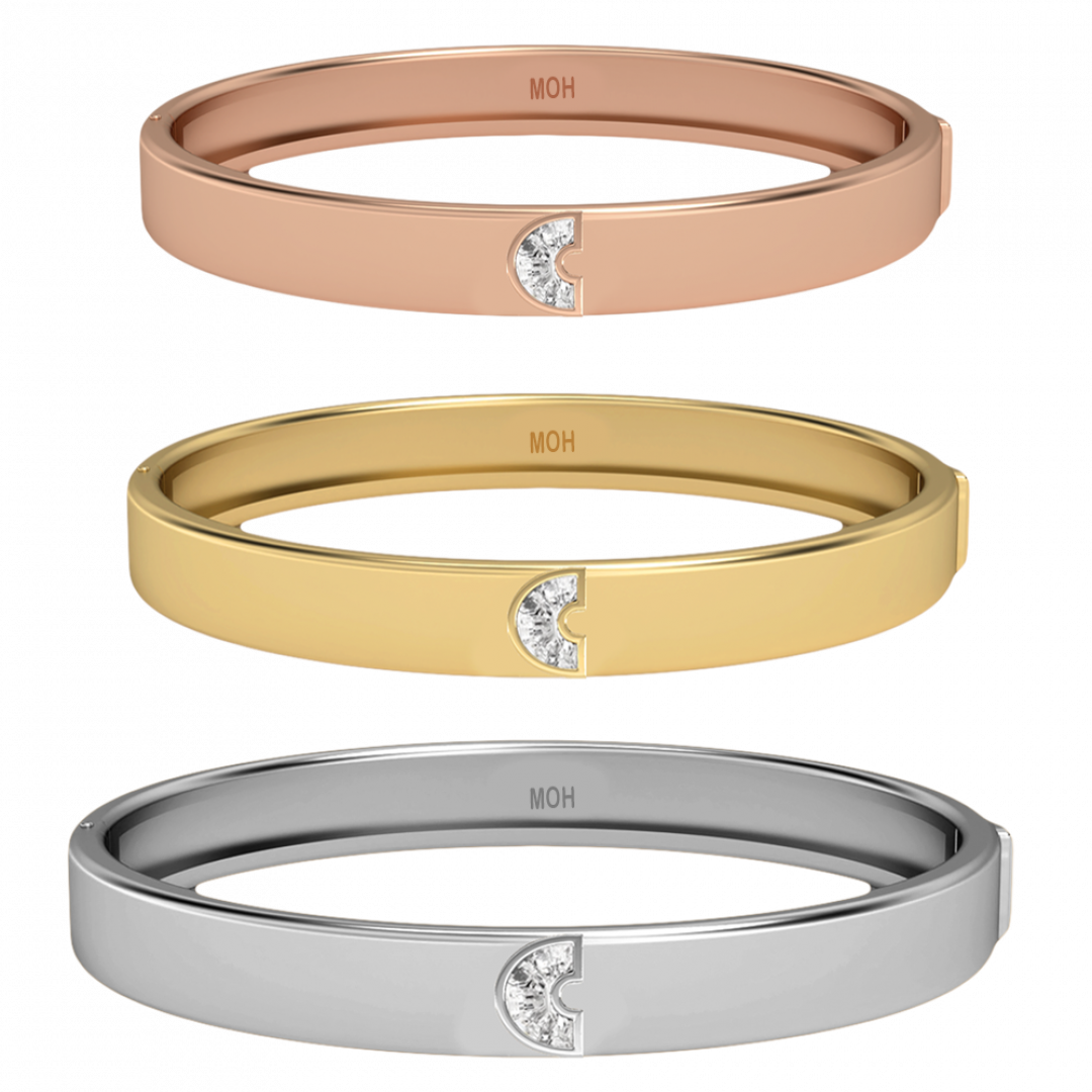 Alphabet Diamond Rose Gold Bangle by MOH on curated-crowd.com