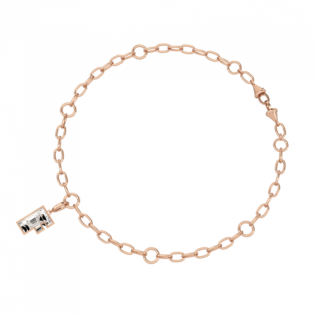 Alphabet Diamond Rose Gold Charm by MOH on curated-crowd.com