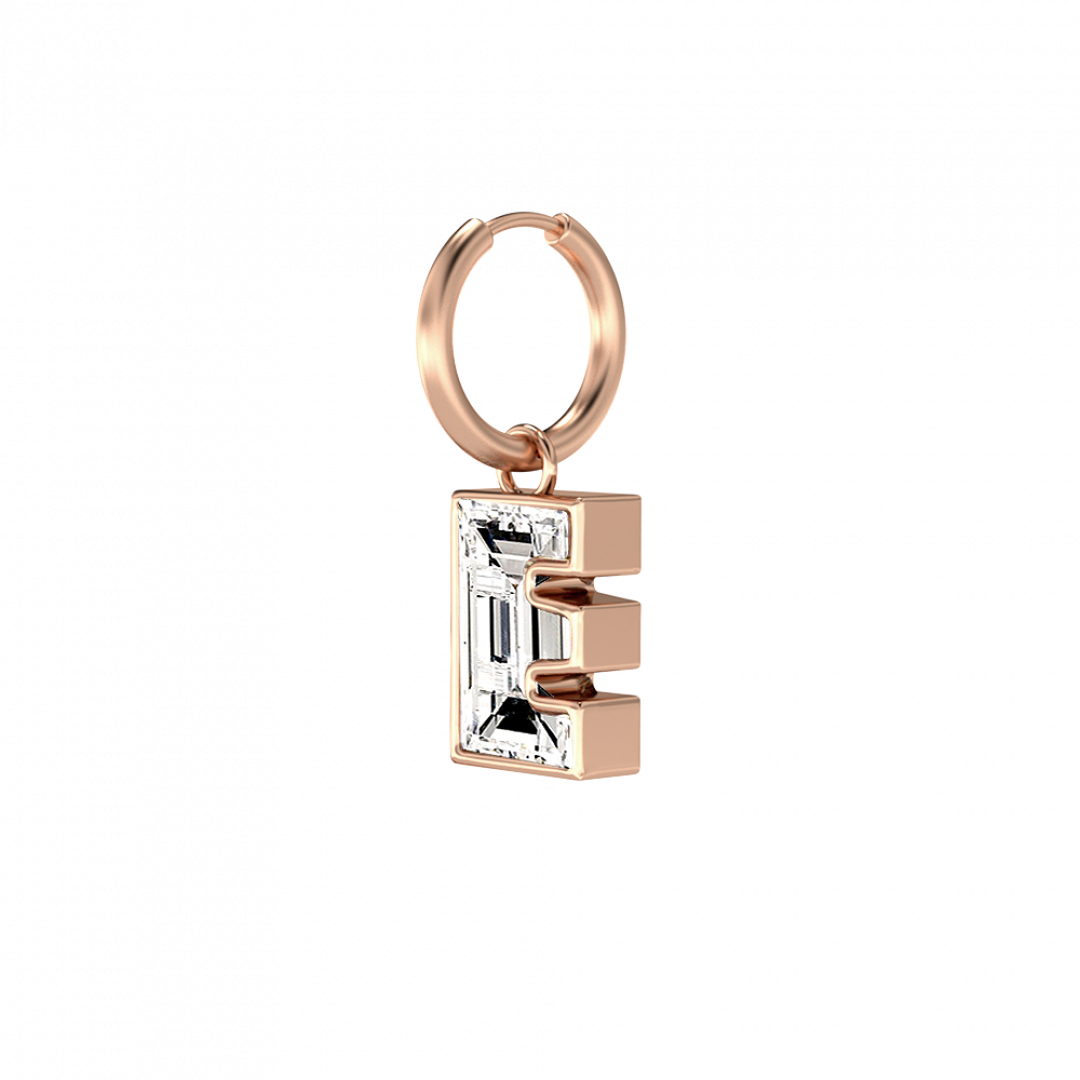 Alphabet Diamond Hoop Rose Gold Earrings by MOH on curated-crowd.com