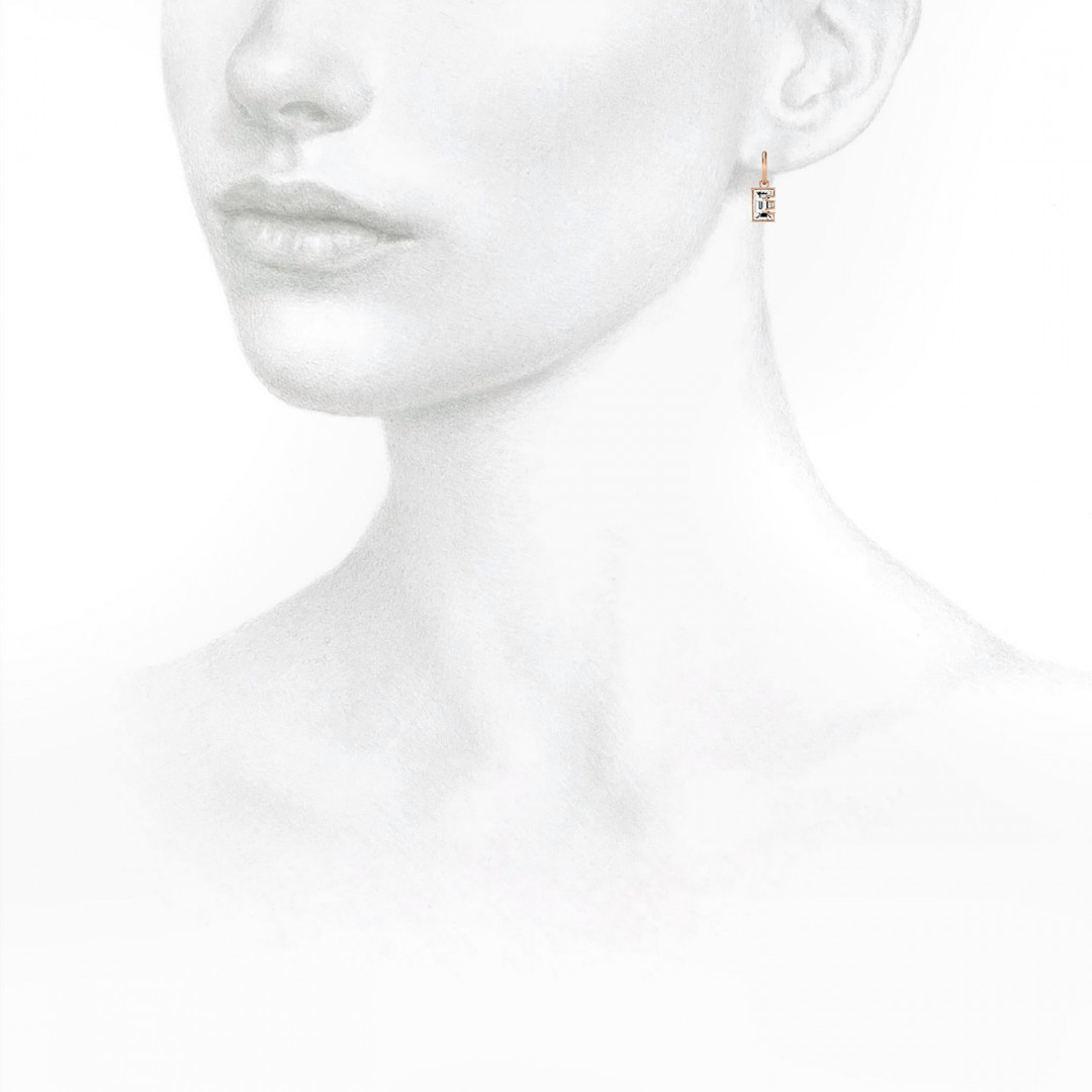 Alphabet Diamond Hoop Rose Gold Earrings by MOH on curated-crowd.com