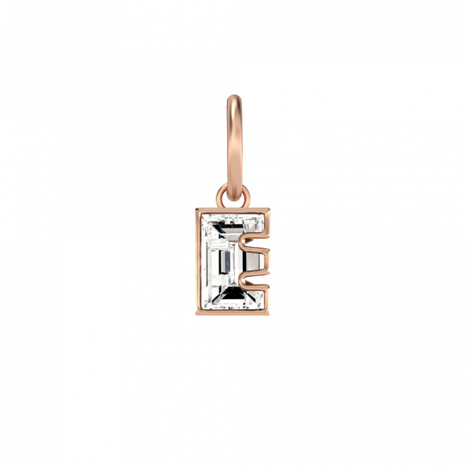 Alphabet Diamond Hoop Rose Gold Earrings by MOH on curated-crowd.com