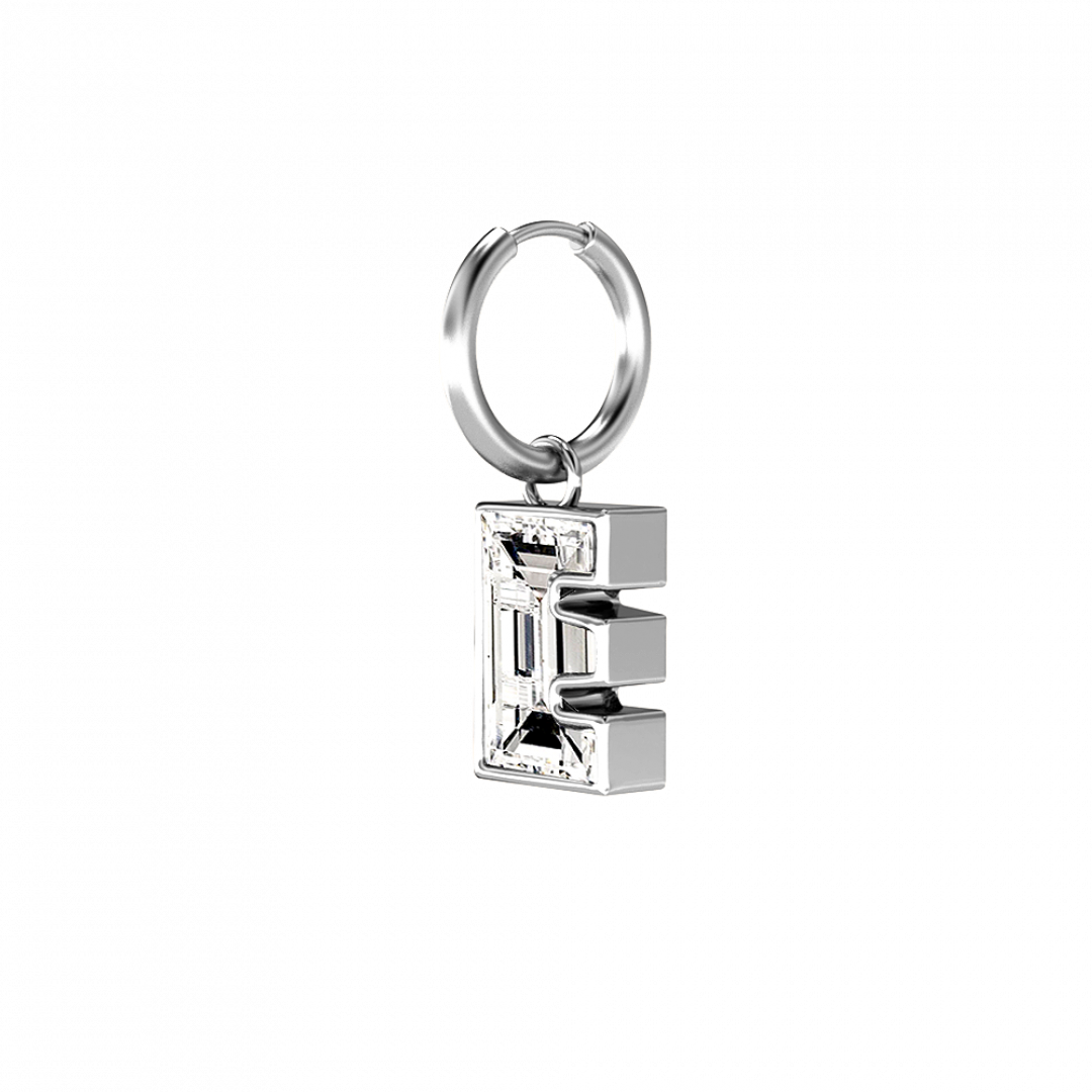 Alphabet diamond Hoop White Gold Earrings by MOH on curated-crowd.com