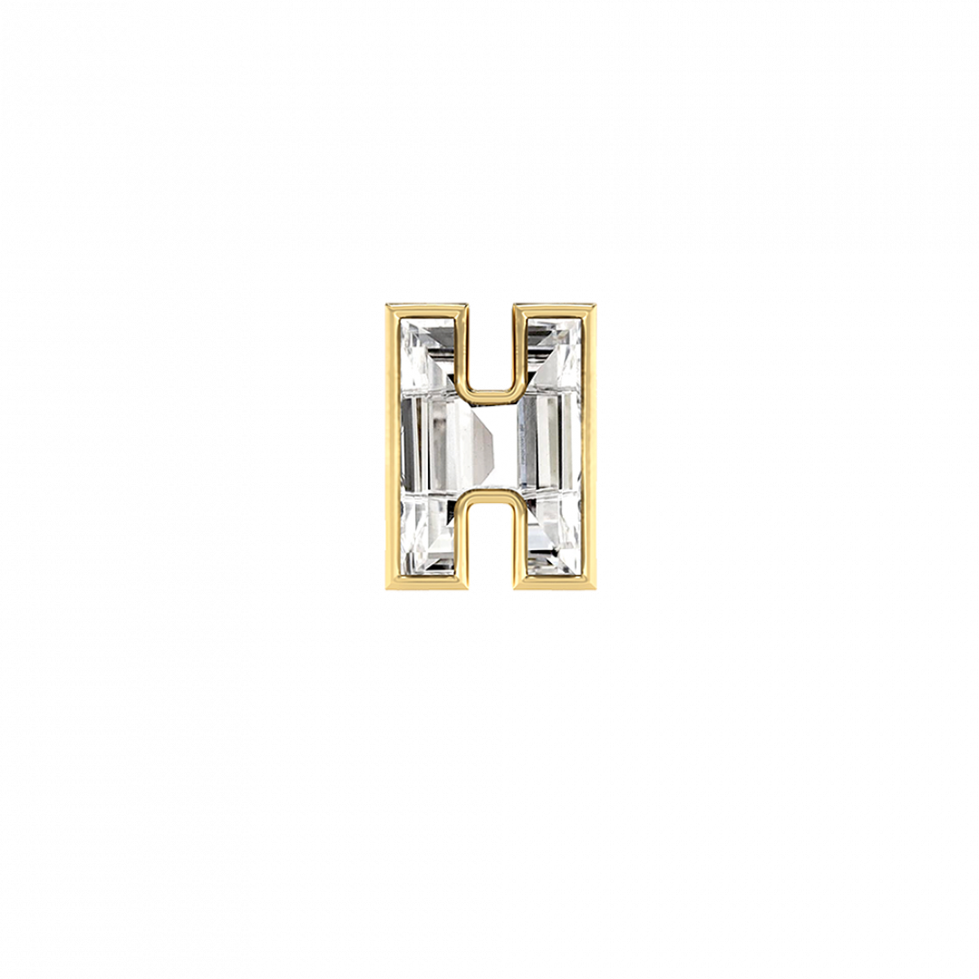 Alphabet Diamond Stud Gold Earrings by MOH on curated-crowd.com