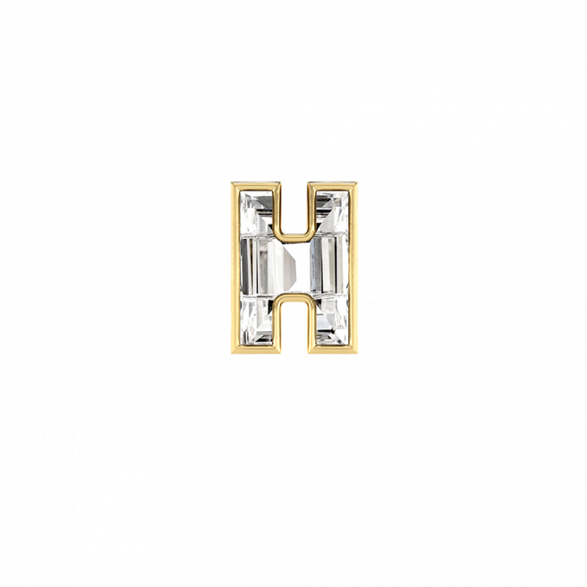 Alphabet Diamond Stud Gold Earrings by MOH on curated-crowd.com