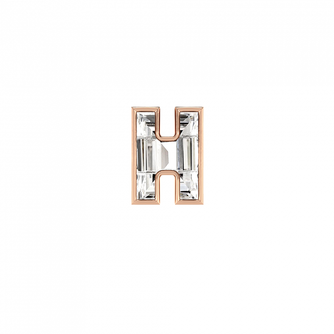 Alphabet Diamond Stud Rose Gold Earrings by MOH on curated-crowd.com