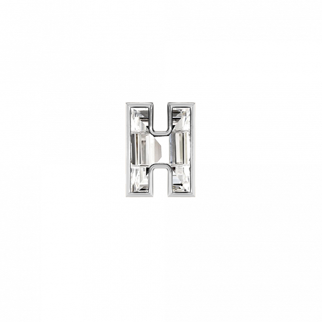 Alphabet diamond Stud White Gold Earrings by MOH on curated-crowd.com