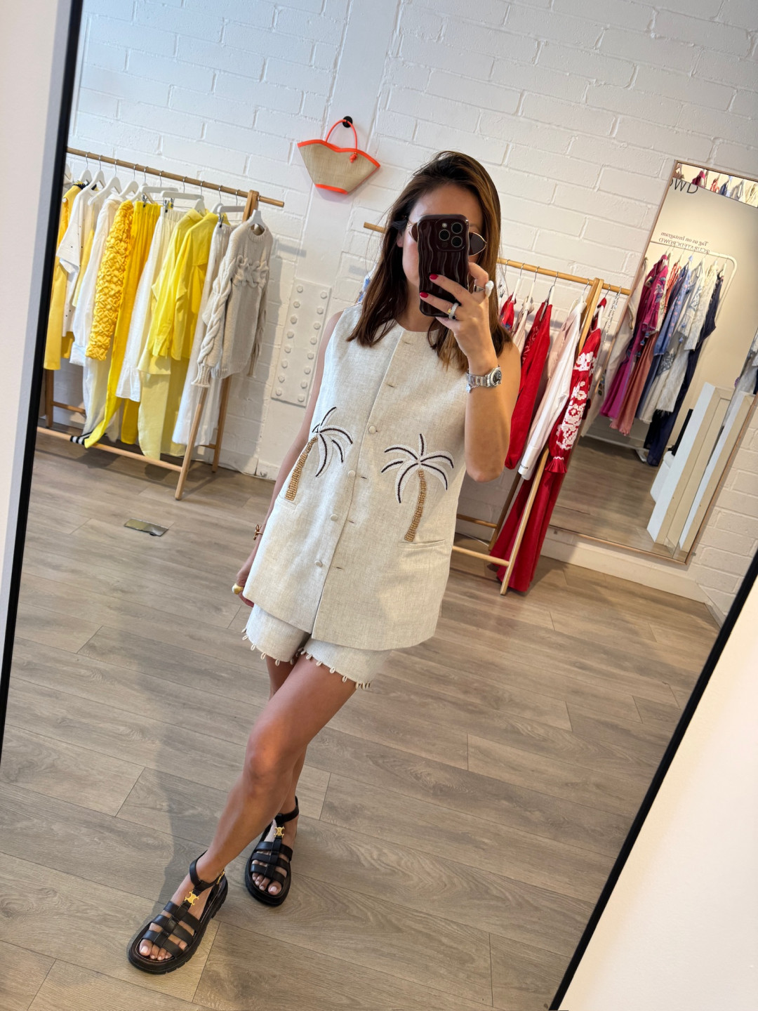 Palm Island Blazer and Short Co-ord by Studio Rigu on curated-crowd.com