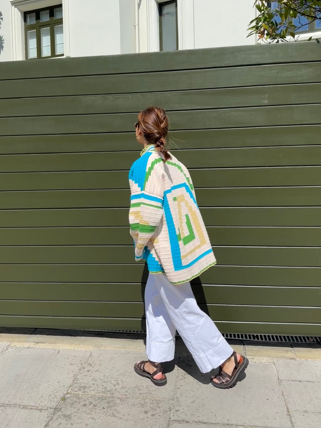 Kiona Jacket Beige/Green Long by Jessica K on curated-crowd.com