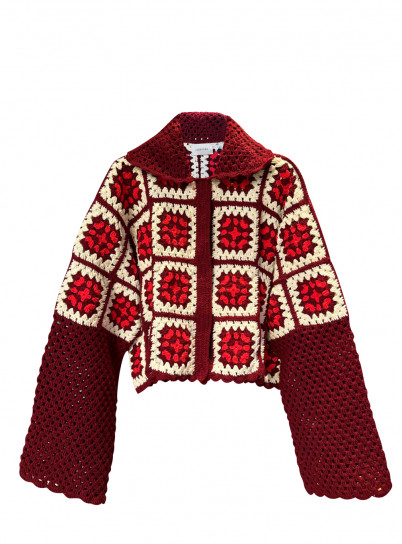Anya Jacket Burgundy & Red by Jessica K on curated-crowd.com