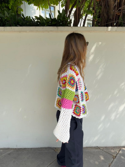 Saray Short Knit Jacket White by Jessica K on curated-crowd.com