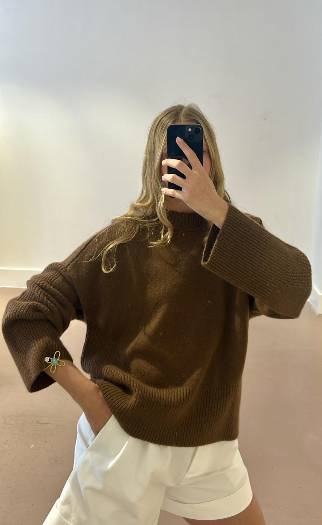 Ribbed Detail Lofty Crew Sweatshirt by LOOP Cashmere on curated-crowd.com