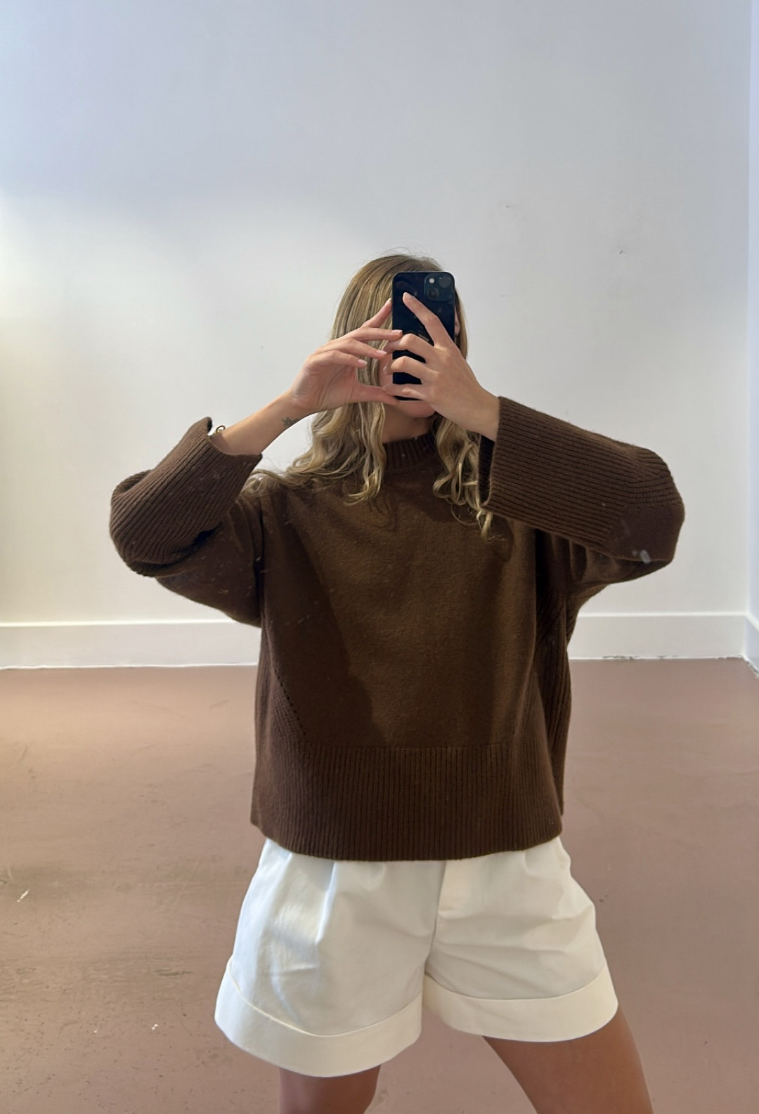 Ribbed Detail Lofty Crew Sweatshirt by LOOP Cashmere on curated-crowd.com