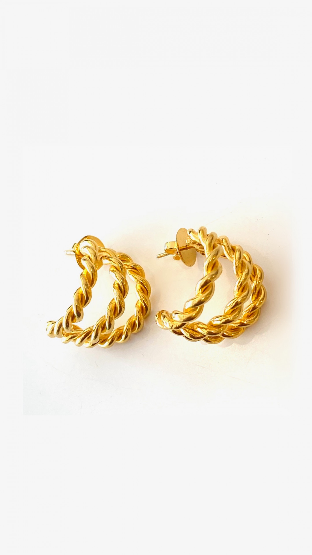 Triple Ropetwist Earhoops by Tay Jewellery on curated-crowd.com