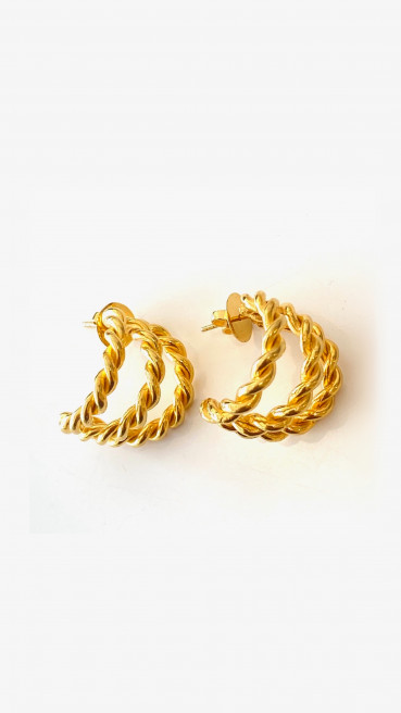 Triple Ropetwist Earhoops by Tay Jewellery on curated-crowd.com