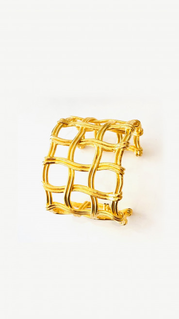 Wide Openwork Wicker Cuff by Tay Jewellery on curated-crowd.com