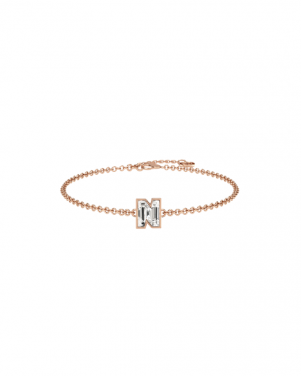 Alphabet Diamond Rose Gold Bracelet by MOH on curated-crowd.com